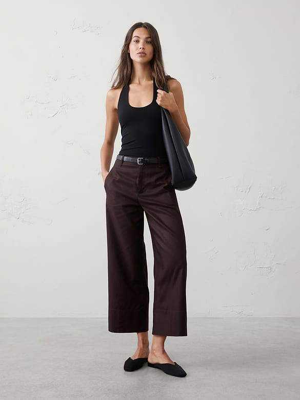 Wide-Leg High-Rise Cropped Pant