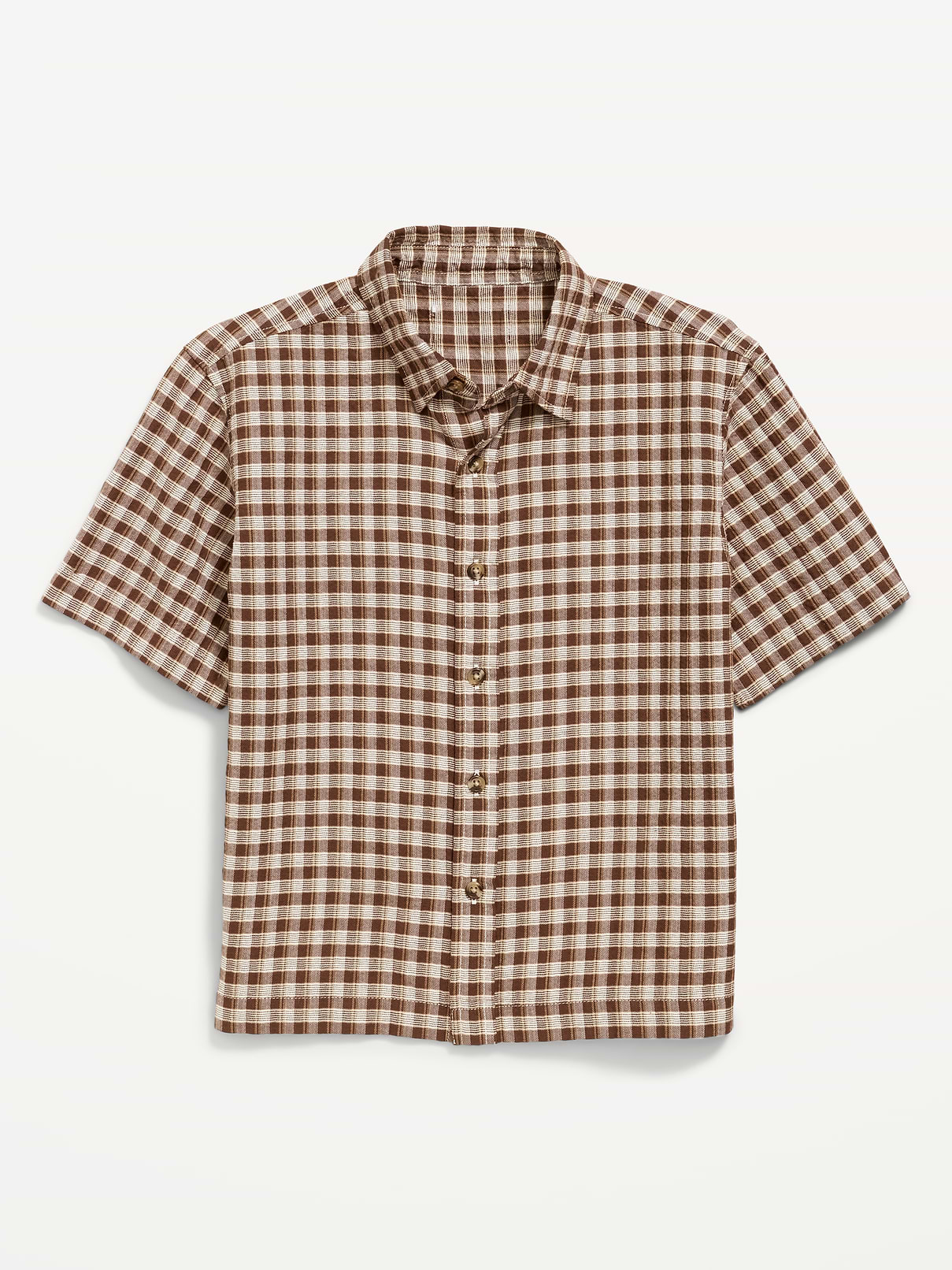 Image number 1 showing, Short-Sleeve Boxy Cropped Textured Shirt for Boys