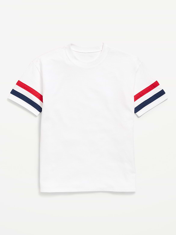 Oversized Short-Sleeve Graphic Tunic T-Shirt for Girls