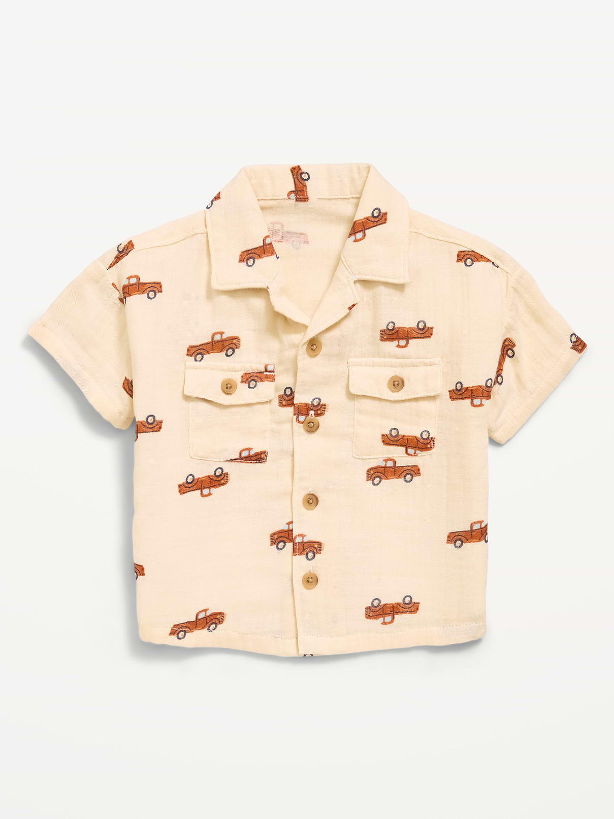 L'image numéro 1 présente chemise à poche en tissage double à motif pour bébé