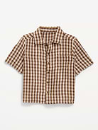 Image number 1 showing, Short-Sleeve Double-Weave Cotton Shirt for Toddler Boys
