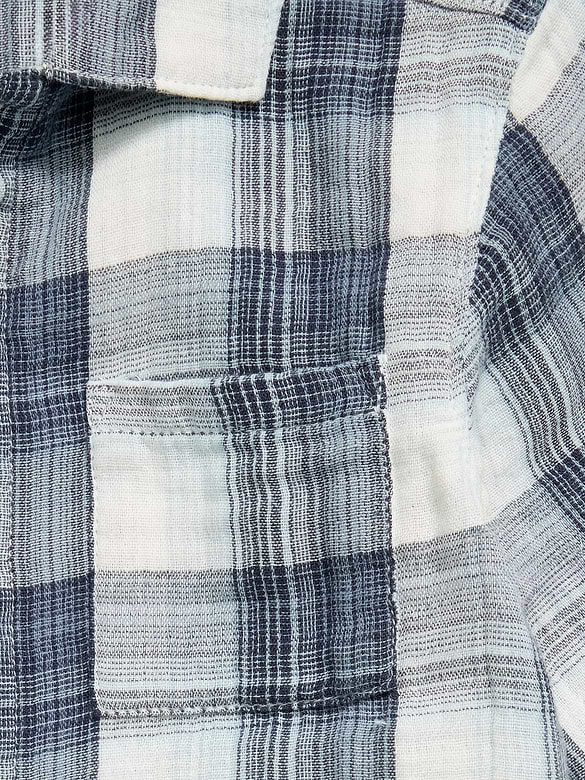Short-Sleeve Double-Weave Cotton Shirt for Toddler Boys
