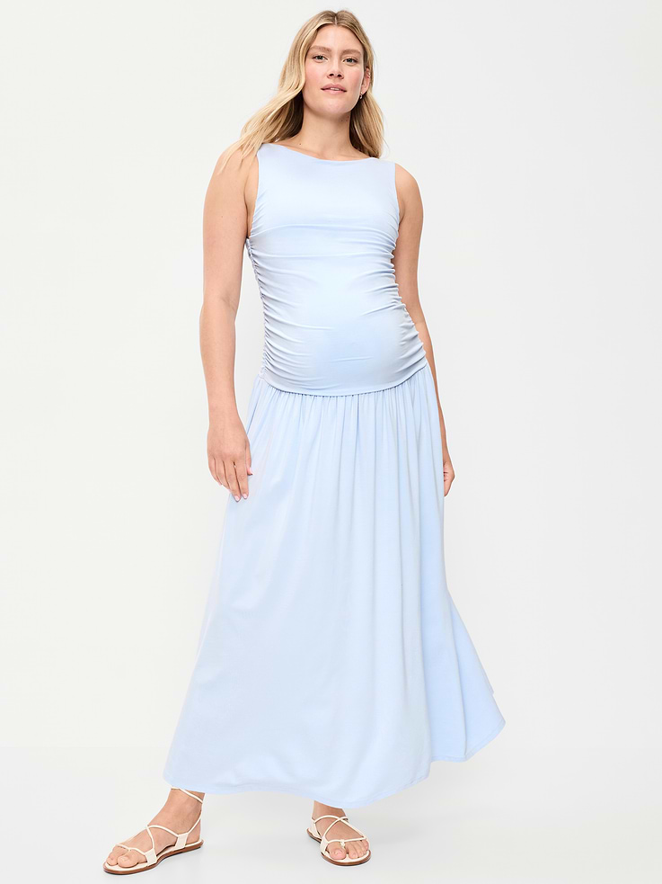 Image number 1 showing, Maternity Drop-Waist Fit & Flare Dress