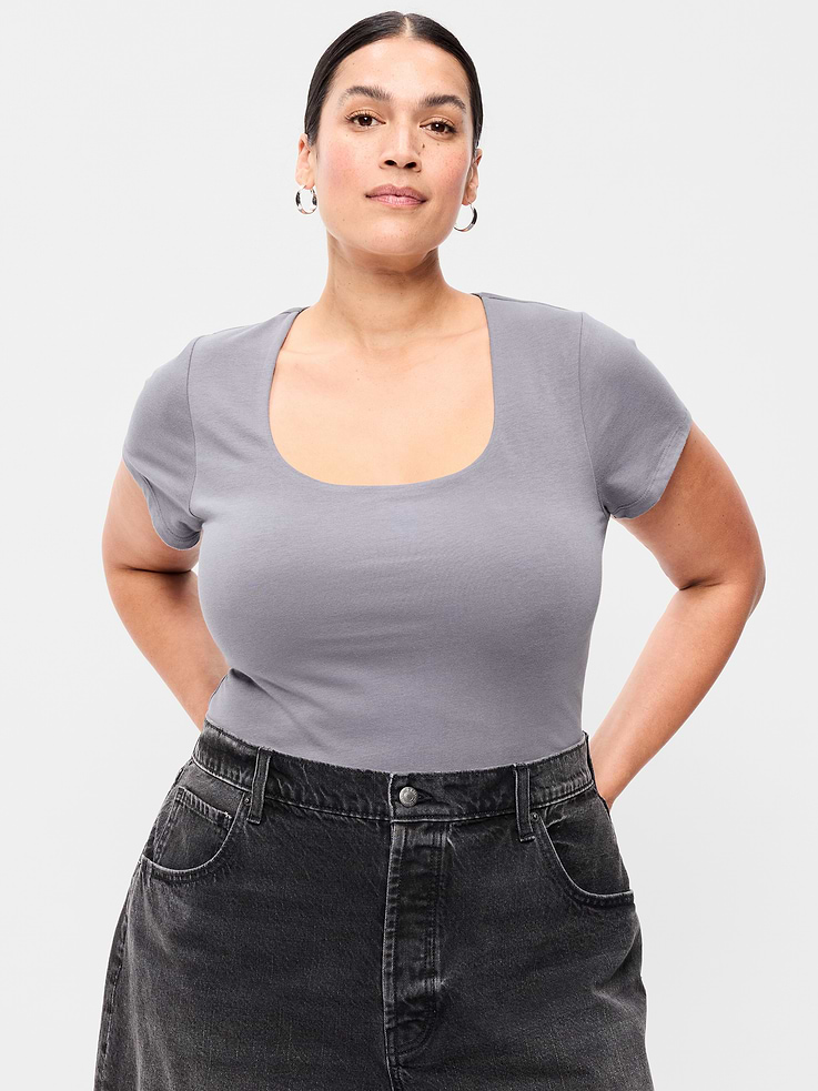 Image number 7 showing, Hug Double-Layer Scoop-Neck Top