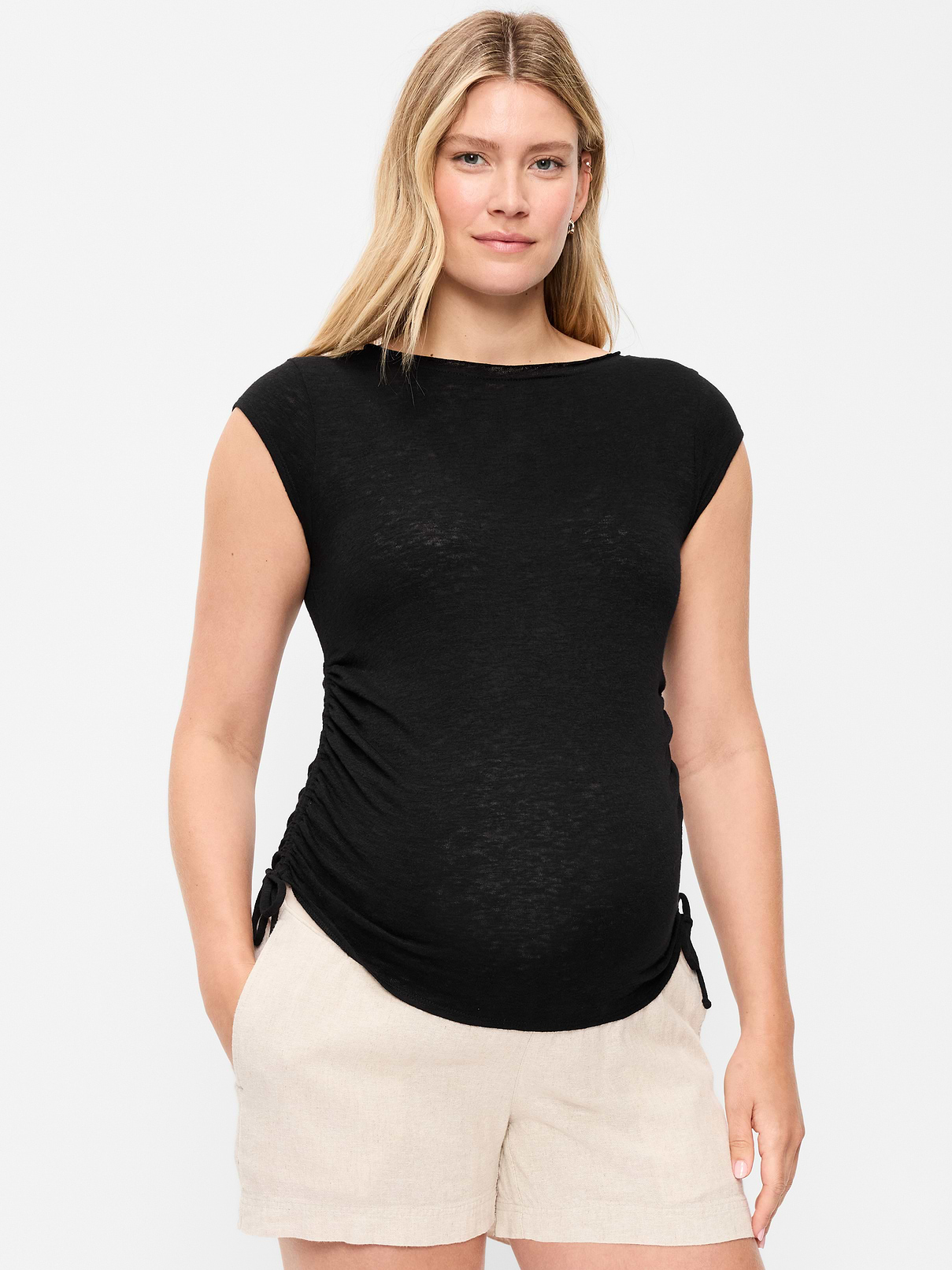 Image number 1 showing, Maternity Side-Cinch Jersey Top