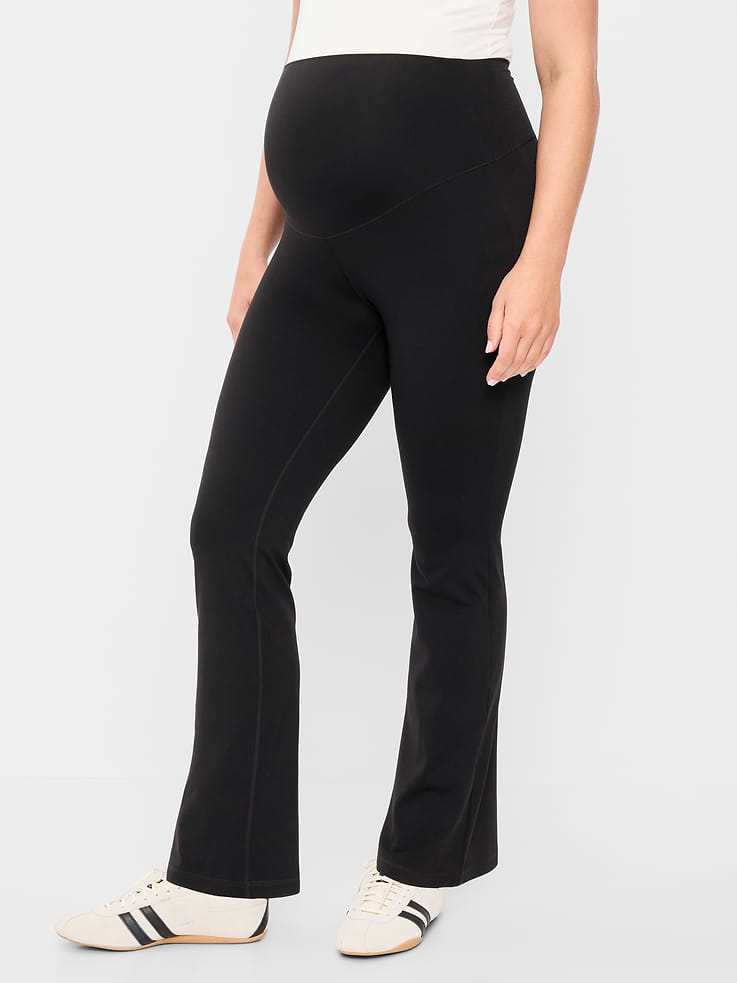 Image number 1 showing, Maternity Full-Panel StudioSmooth Flare Leggings