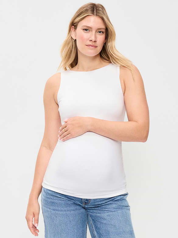 Maternity Hug Double-Layer Boat-Neck Top
