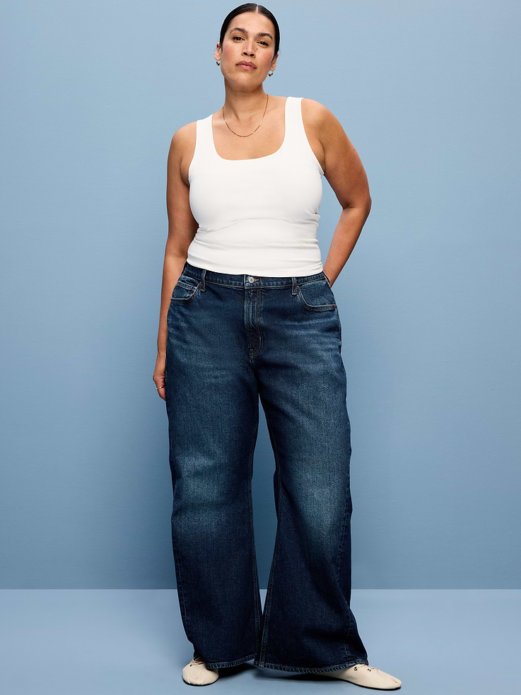 L'image numéro 8 présente Jean évasé à coutures torsadées et à taille mi-basse