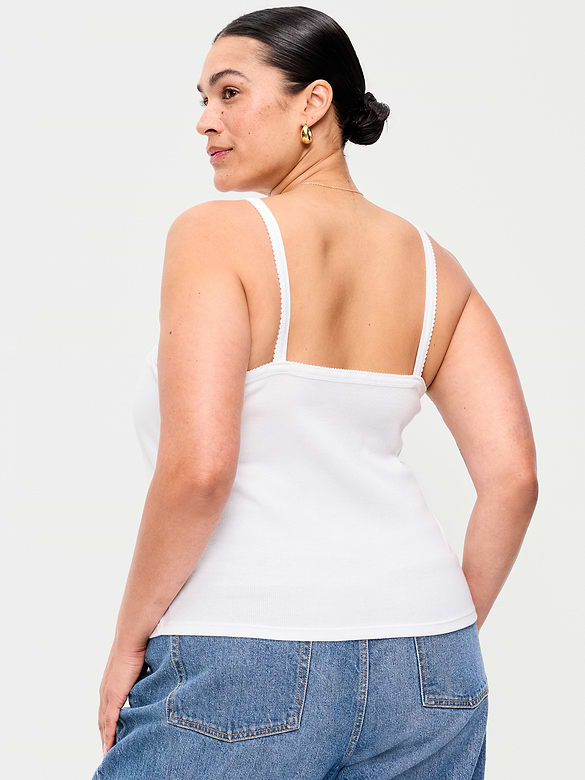 Button-Front Cami Tank Top