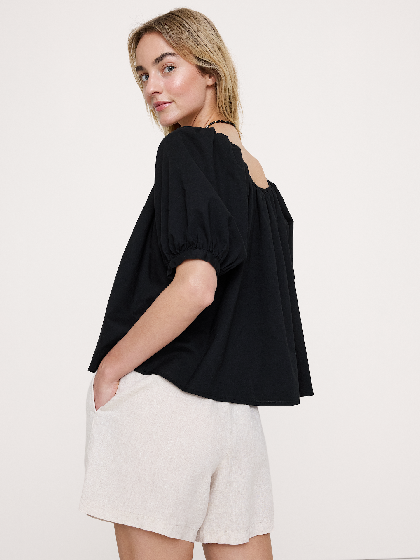 Image number 8 showing, Breezy Cotton Scoop-Neck Top