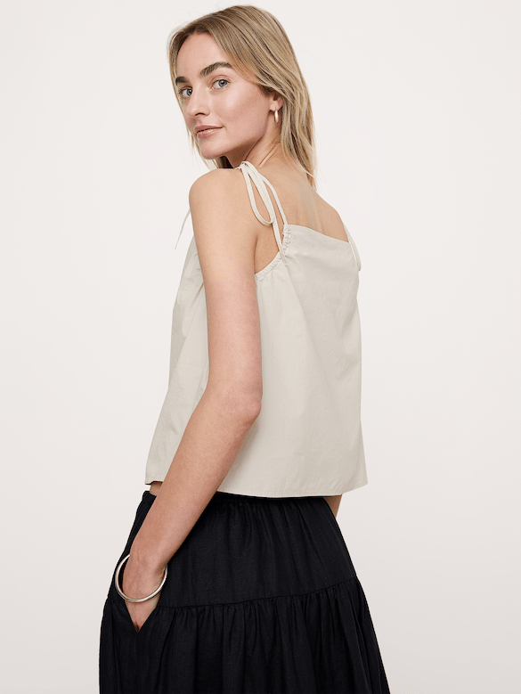 Cotton Poplin Tie-Strap Tank