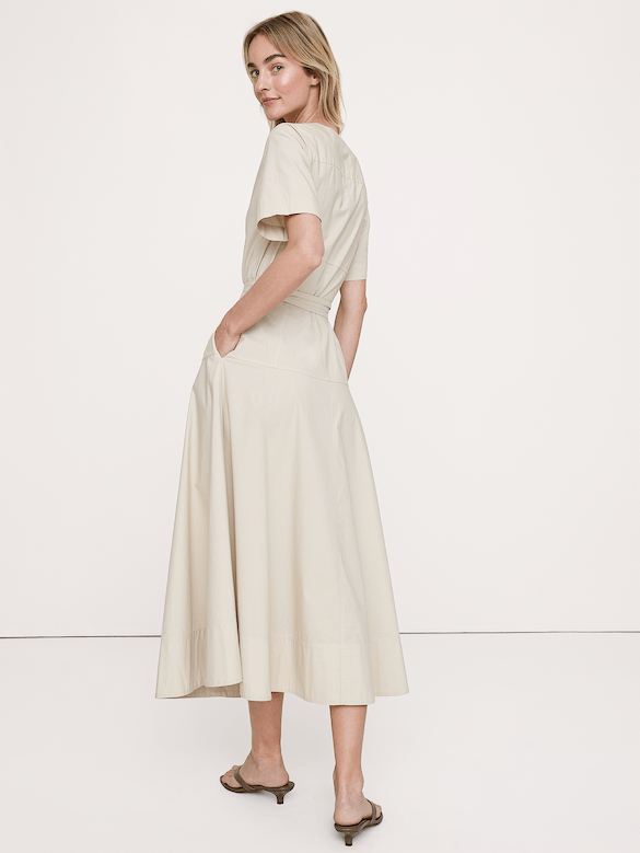 Robe-chemisier en popeline de coton