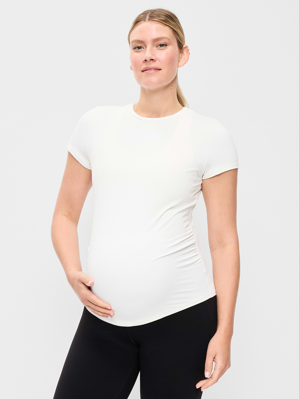 Image number 1 showing, Maternity StudioSmooth Short-Sleeve Jersey Top