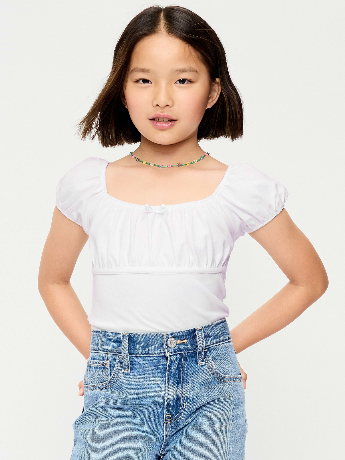 Image number 1 showing, Puff-Sleeve Top for Girls