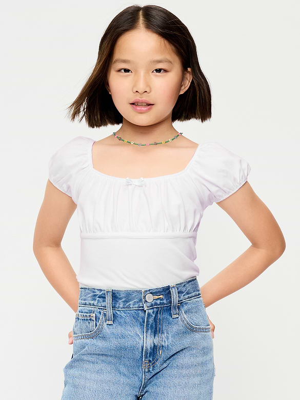 Puff-Sleeve Top for Girls