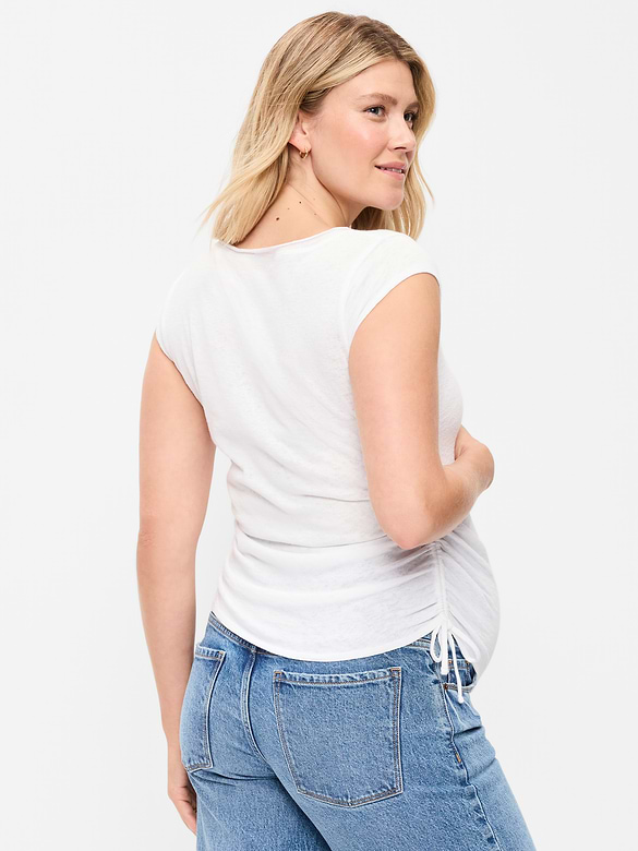 Maternity Side-Cinch Jersey Top