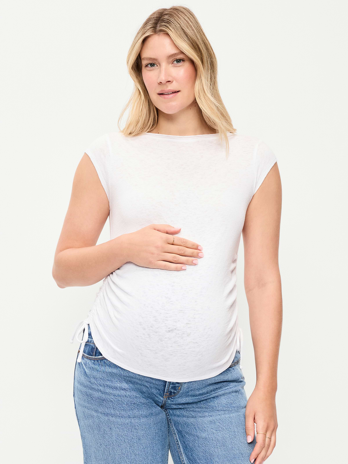 Maternity Side-Cinch Jersey Top