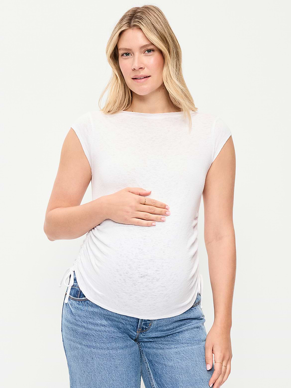 Maternity Side-Cinch Jersey Top