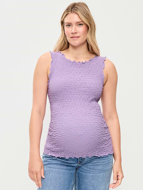 Maternity Texured High-Neck Tank Top