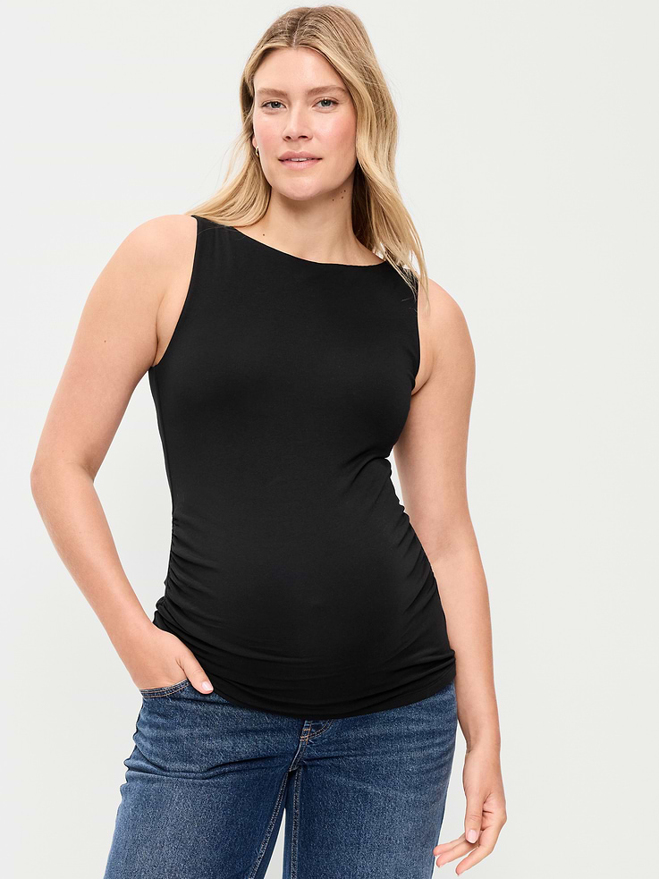 Image number 1 showing, Maternity Slit-Neck Tank Top