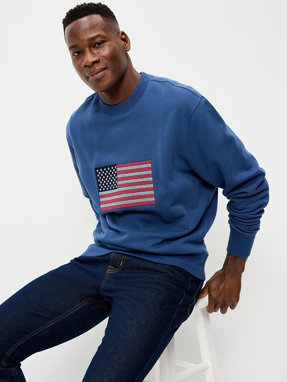 Loose Graphic Crew-Neck Sweatshirt