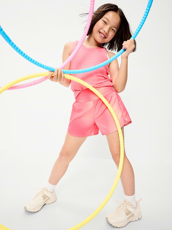 High-Waisted Dolphin-Hem Run Shorts for Girls