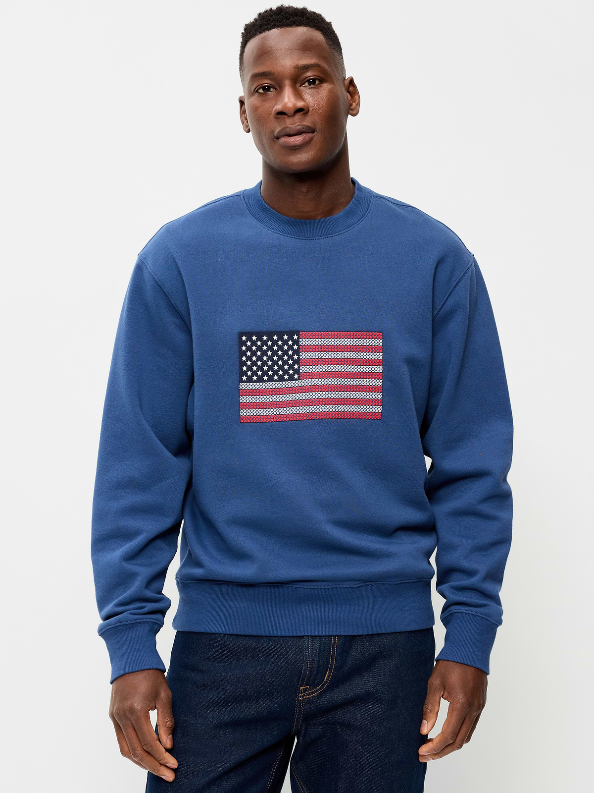 Loose Graphic Crew-Neck Sweatshirt