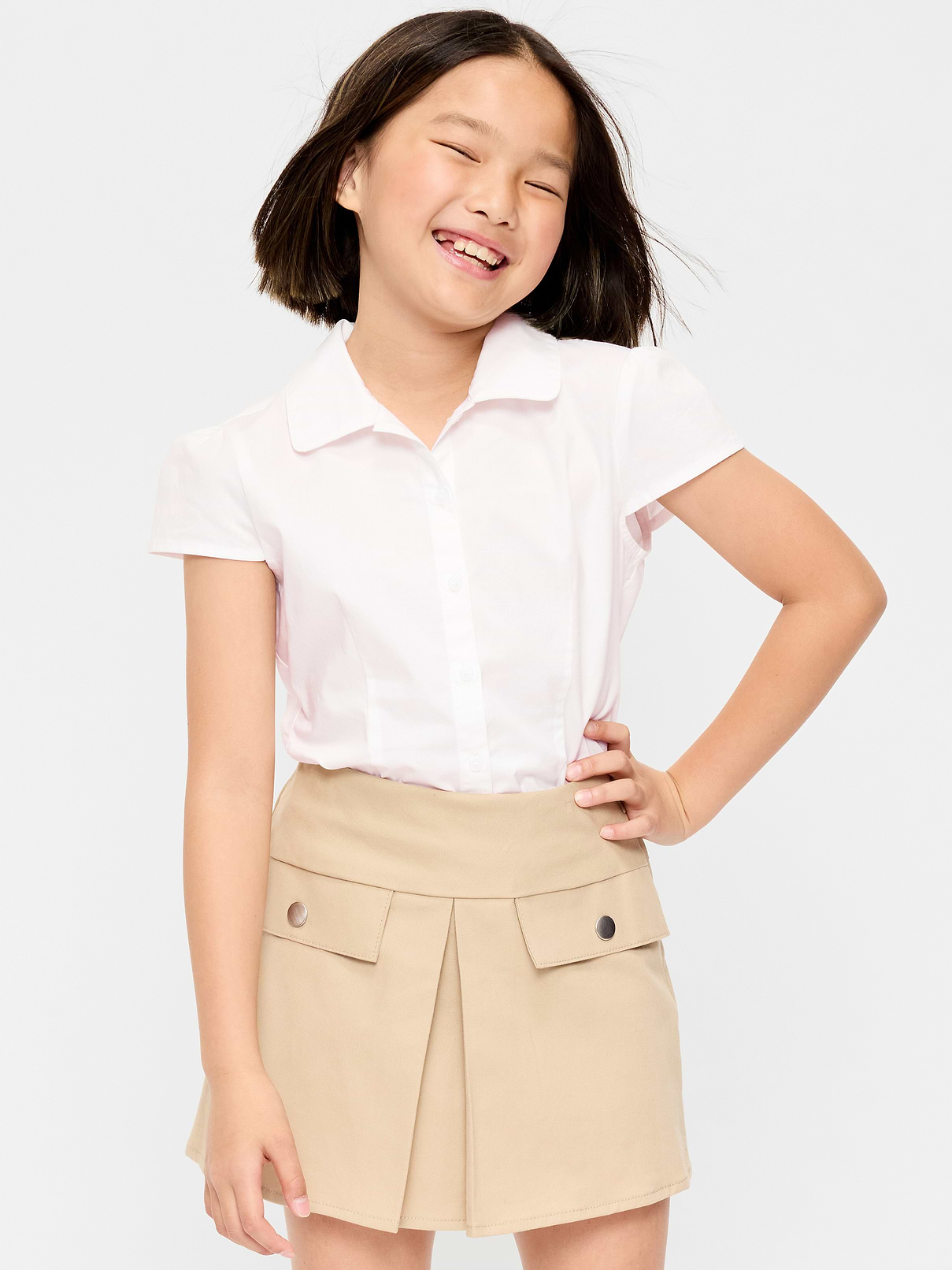 Image number 1 showing, School Uniform Short-Sleeve Top for Girls