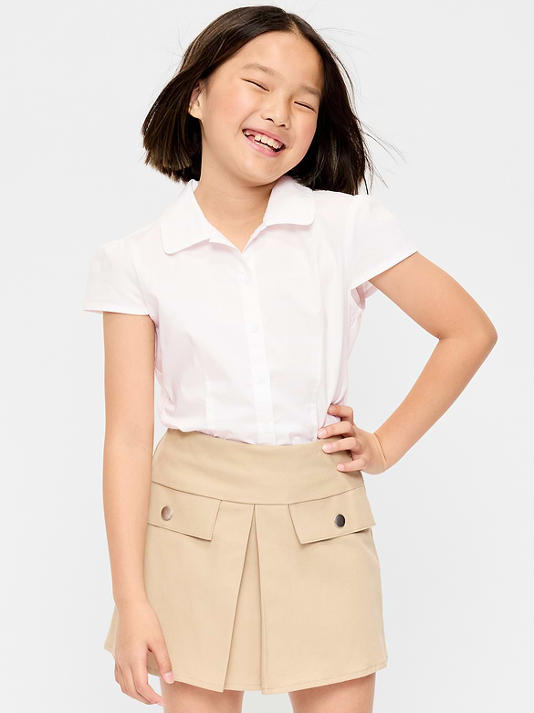 Haut d’uniforme scolaire à manches courtes pour fille