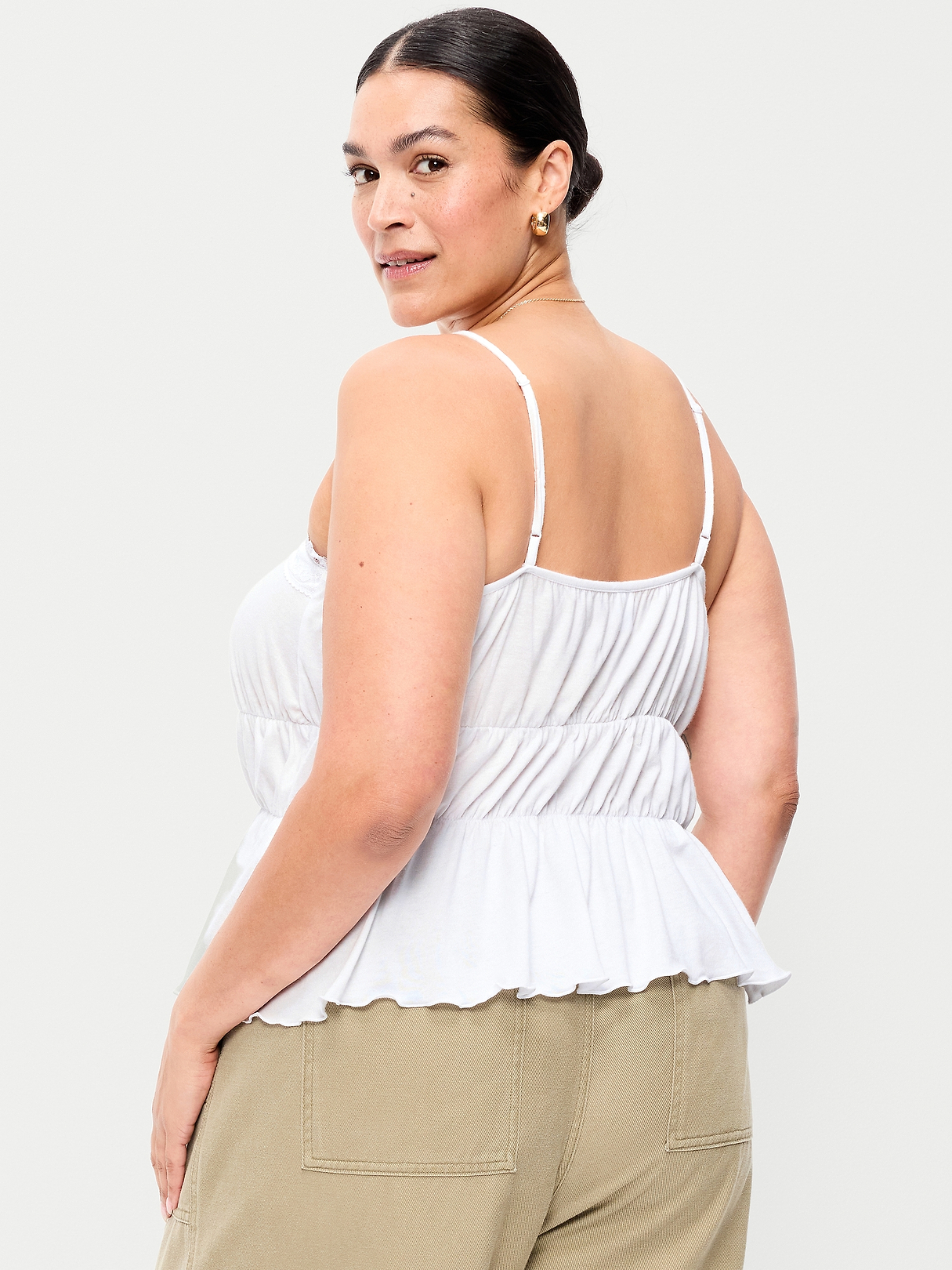 Lace-Trim Smocked-Waist Tank Top | Old Navy
