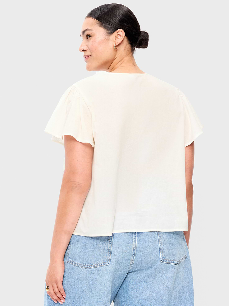 Image number 8 showing, Short-Sleeve Embroidered Trousseau Top