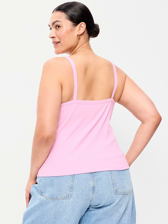 Button-Front Cami Tank Top