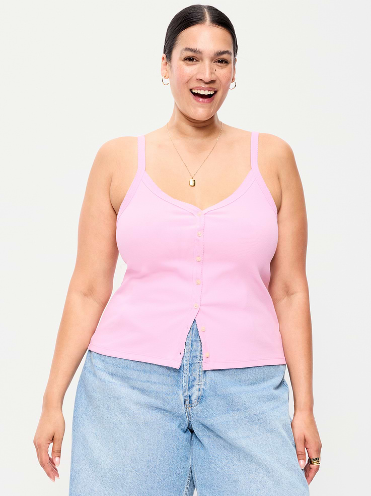 Image number 7 showing, Button-Front Cami Tank Top