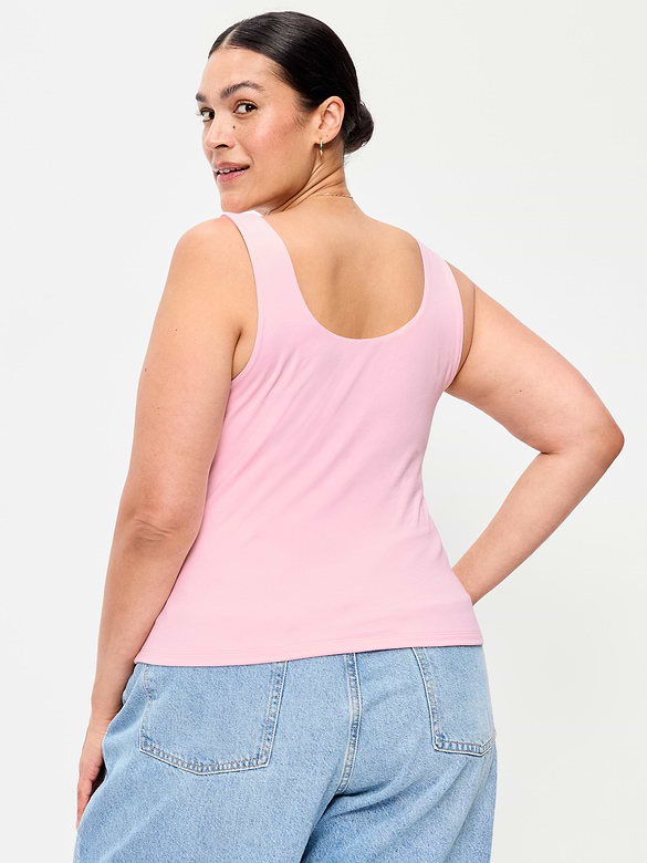 Hug Double-Layer Scoop-Neck Tank Top