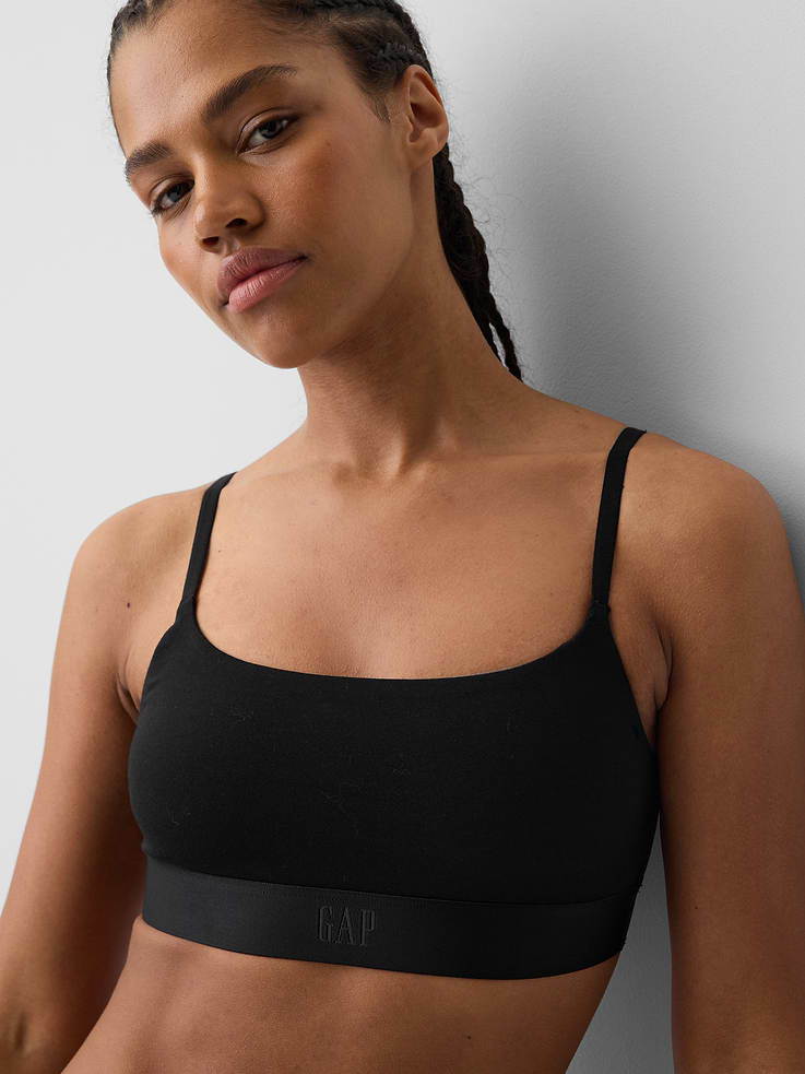 Image number 3 showing, Organic Stretch Cotton Logo Bralette