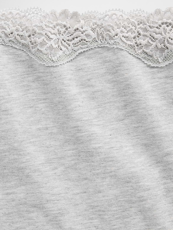 Organic Stretch Cotton Lace-Trim Hipster