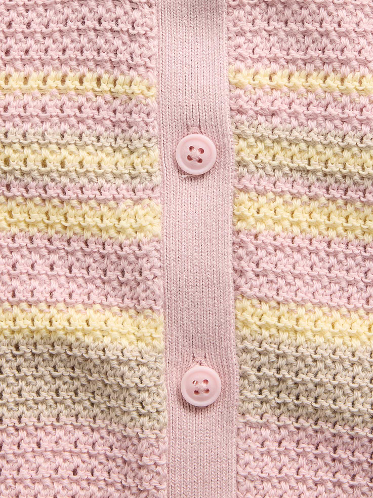 Image number 3 showing, Baby Crochet Stripe Vest Outfit Set