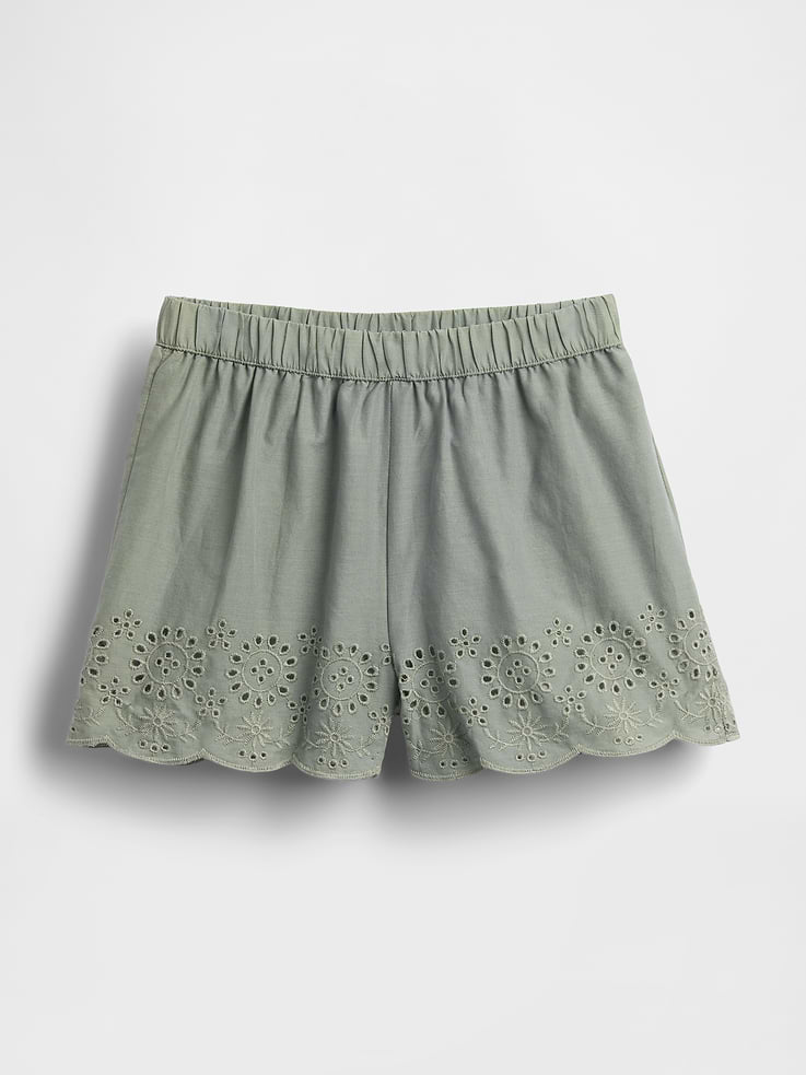 Image number 2 showing, Baby & Toddler Eyelet Hem Pull-On Shorts