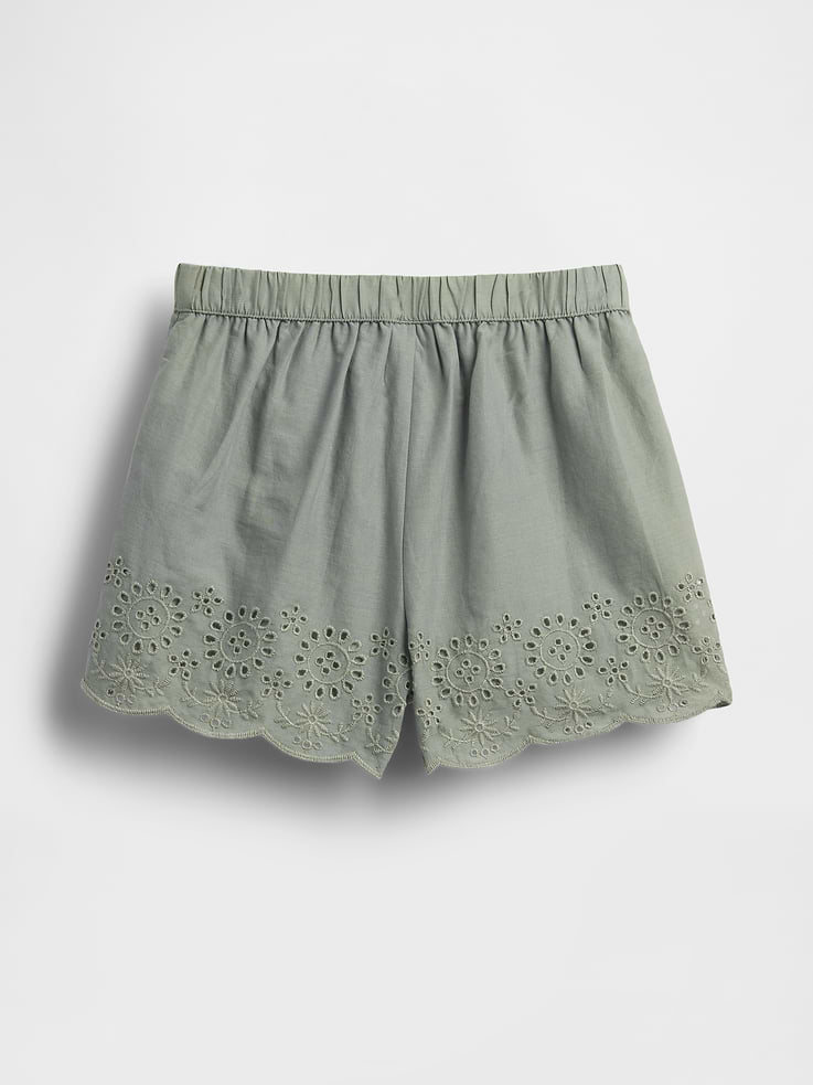 Image number 3 showing, Baby & Toddler Eyelet Hem Pull-On Shorts