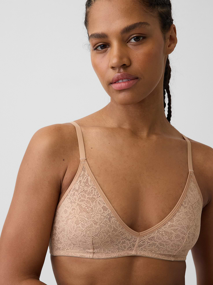 Image number 3 showing, Softest Lace Plunge Bralette