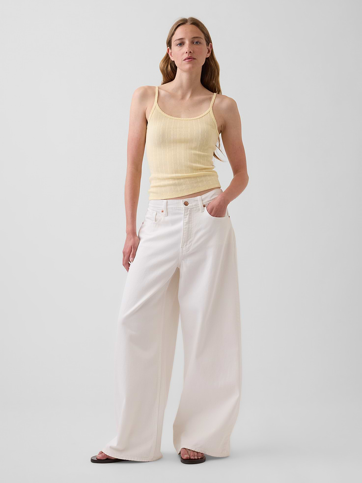 Image number 2 showing, Pointelle Crop Cami