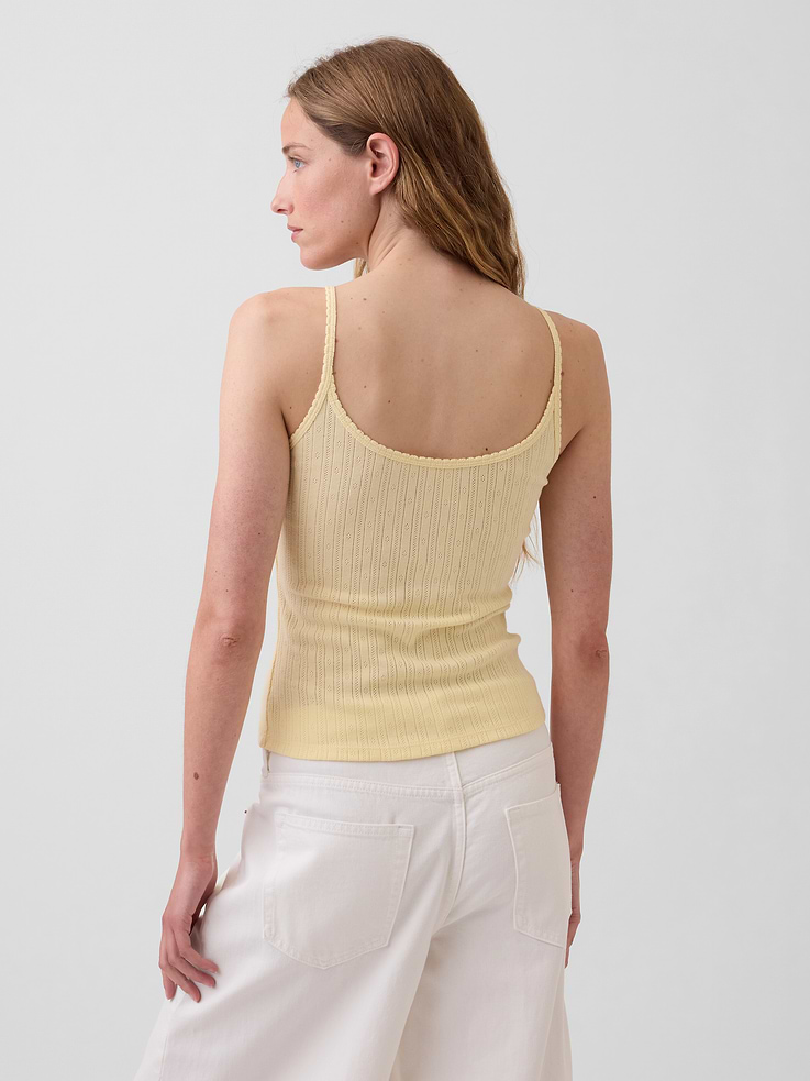 Image number 3 showing, Pointelle Crop Cami