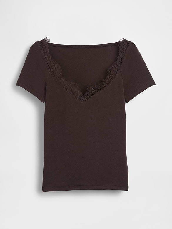 Modern Lace-Trim Crop Top