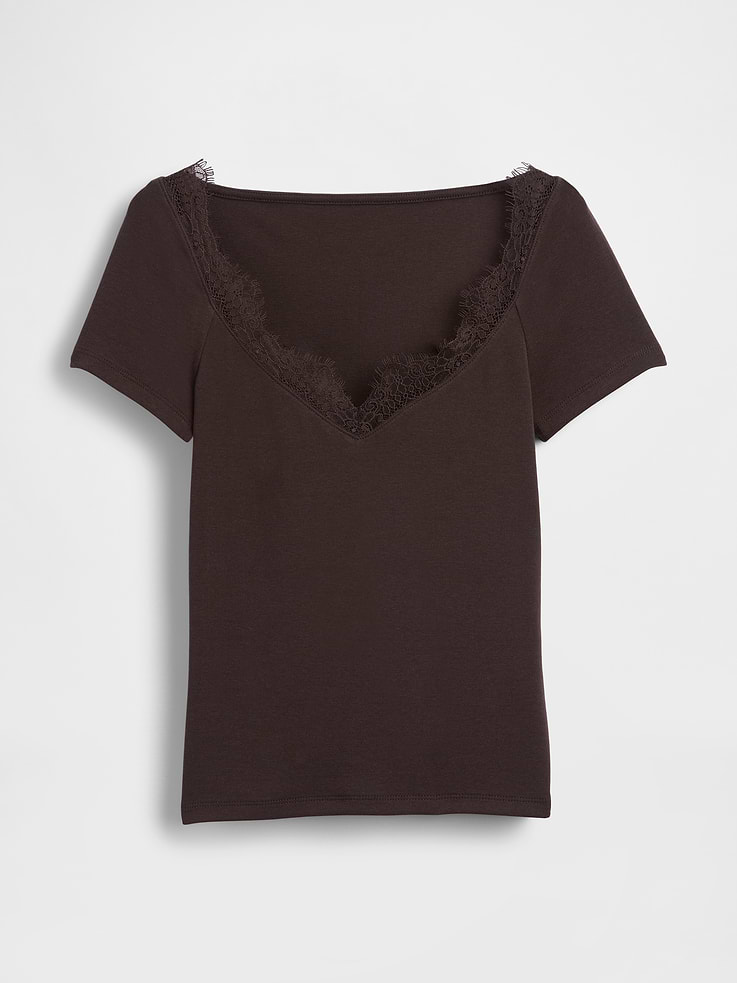 Image number 5 showing, Modern Lace-Trim Crop Top