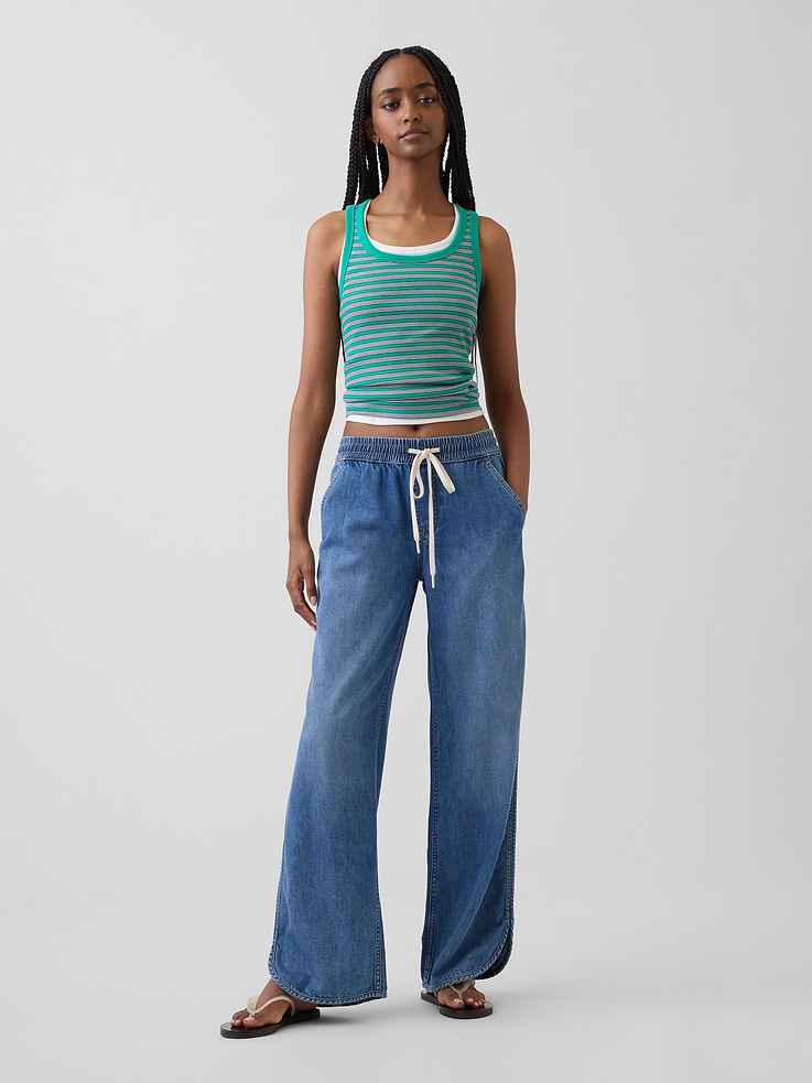 Image number 1 showing, Low Rise UltraSoft '90s Loose Easy Dolphin-Hem Jeans
