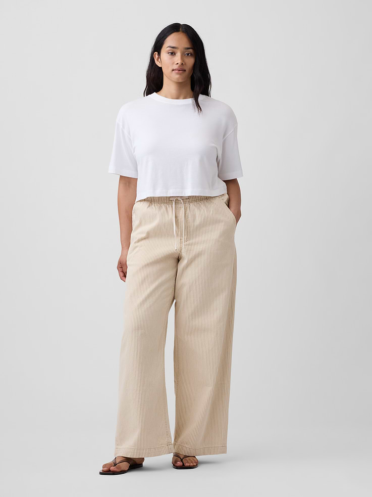 Image 5 of 7, High Rise Pull-On Wide-Leg Jeans
