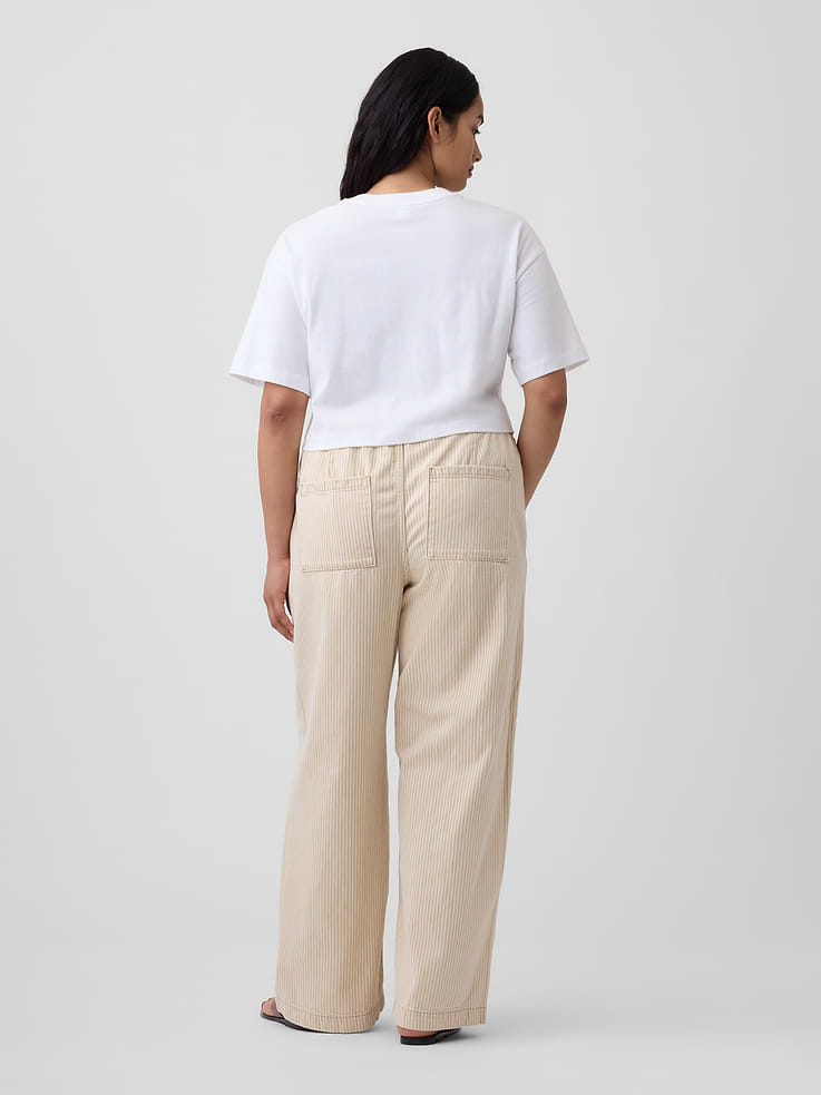 Image 6 of 7, High Rise Pull-On Wide-Leg Jeans