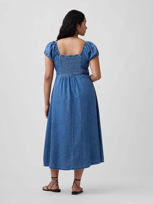 Puff Sleeve Midi Dress