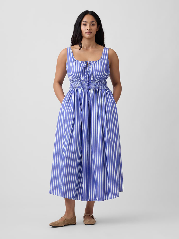Image number 4 showing, Smocked Tie-Front Midi Dress