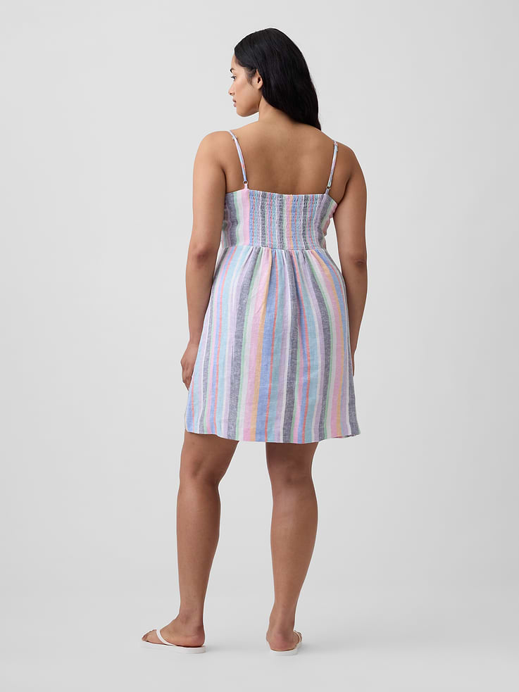Image number 5 showing, Linen-Blend Squareneck Mini Dress